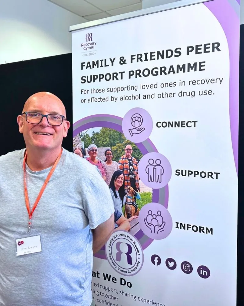 Family and Friends Peer Support Programme display at Recovery Cymru.